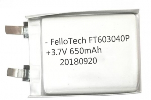 ft603040p 3.7v 650mah証明書付きリチウムポリマー電池