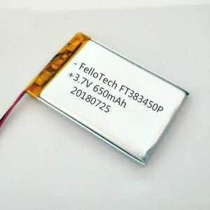 3.7V 650mAhリチウムポリマー電池FT383450P