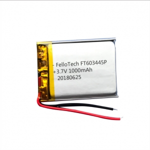 3.7V 1000mAhリチウムポリマー電池FT603445P