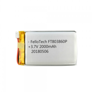 3.7V 2000mAhリチウムポリマー電池FT803860P
