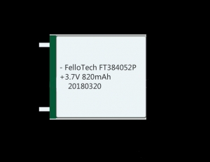 3.7V 820mAh FT384052Pリチウムポリマーバッテリー
