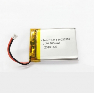 3.7V 600mAhリチウムポリマー電池FT603035P