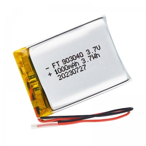 UL証明書付き3.7V 1000mAhリチウムポリマーバッテリーFT903040P