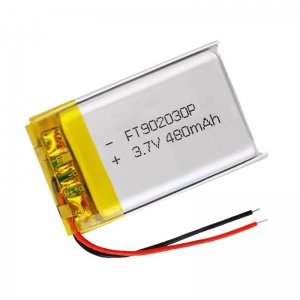 UL証明書付き3.7V 480mAhリチウムポリマーバッテリーFT902030P