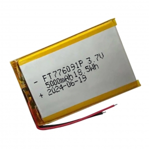 3.7V 5000mAhリチウムポリマー電池FT776091P