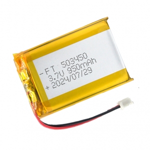 3.7ボルト超薄型リポ電池503450 3.7ボルト950 mahのリチウムリチウムリチウムポリマー電池