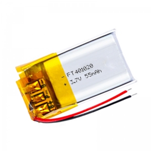 熱い販売3.7v小さいリポ電池oem ft401020p 55mah